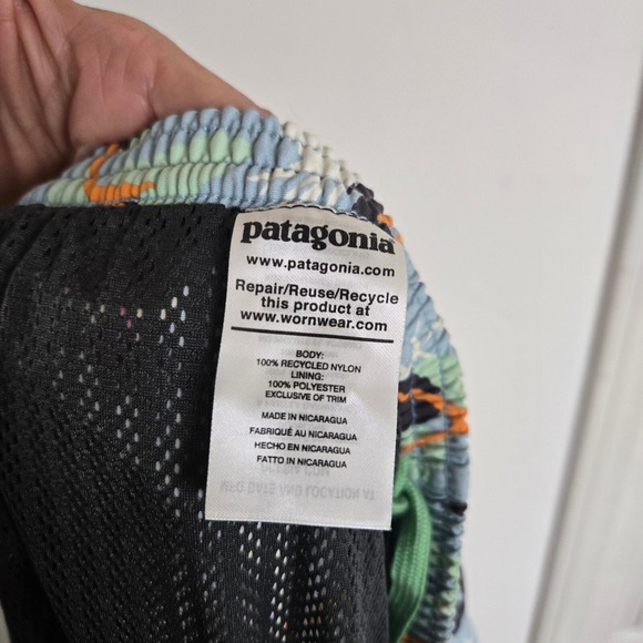 Patagonia Mens Size Large 4.5" Birds Of Paradise Baggies Lined Swim Shorts - Picture 7 of 9